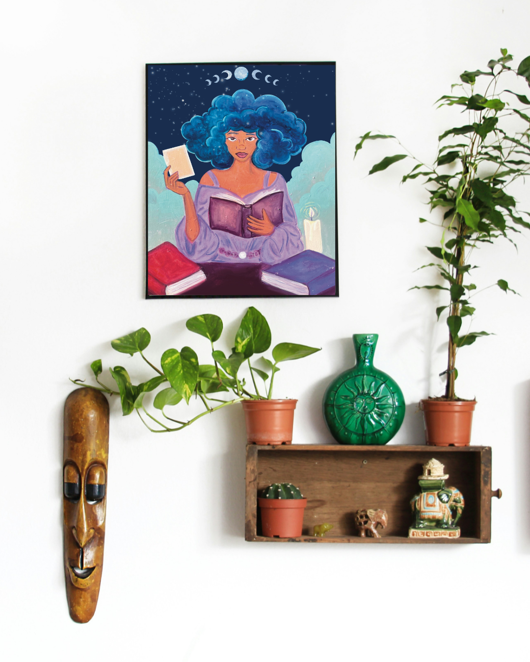 The Alchemist - Tarot Card Black Art Print