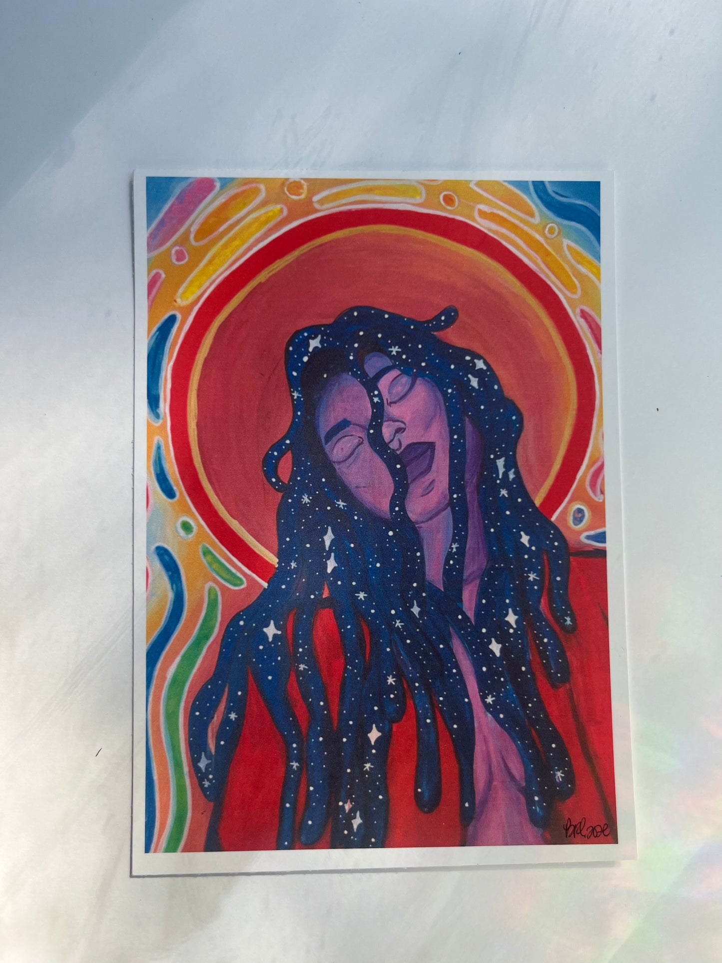 Ethereal Black Woman with Locs – Feminine Wall Art Print