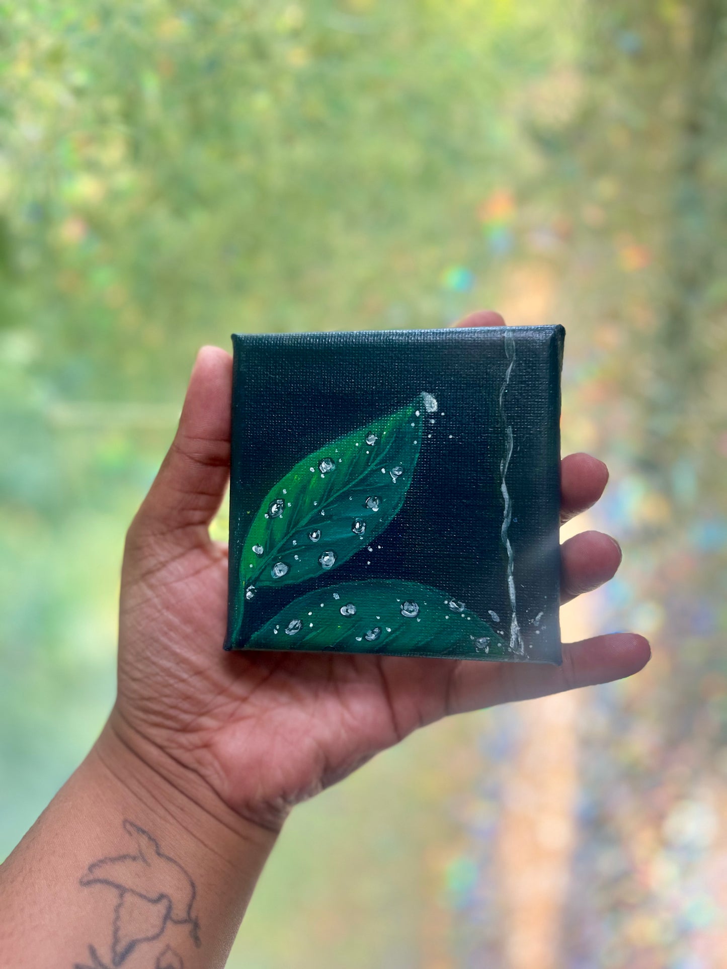 Dew Drops - mini canvas painting
