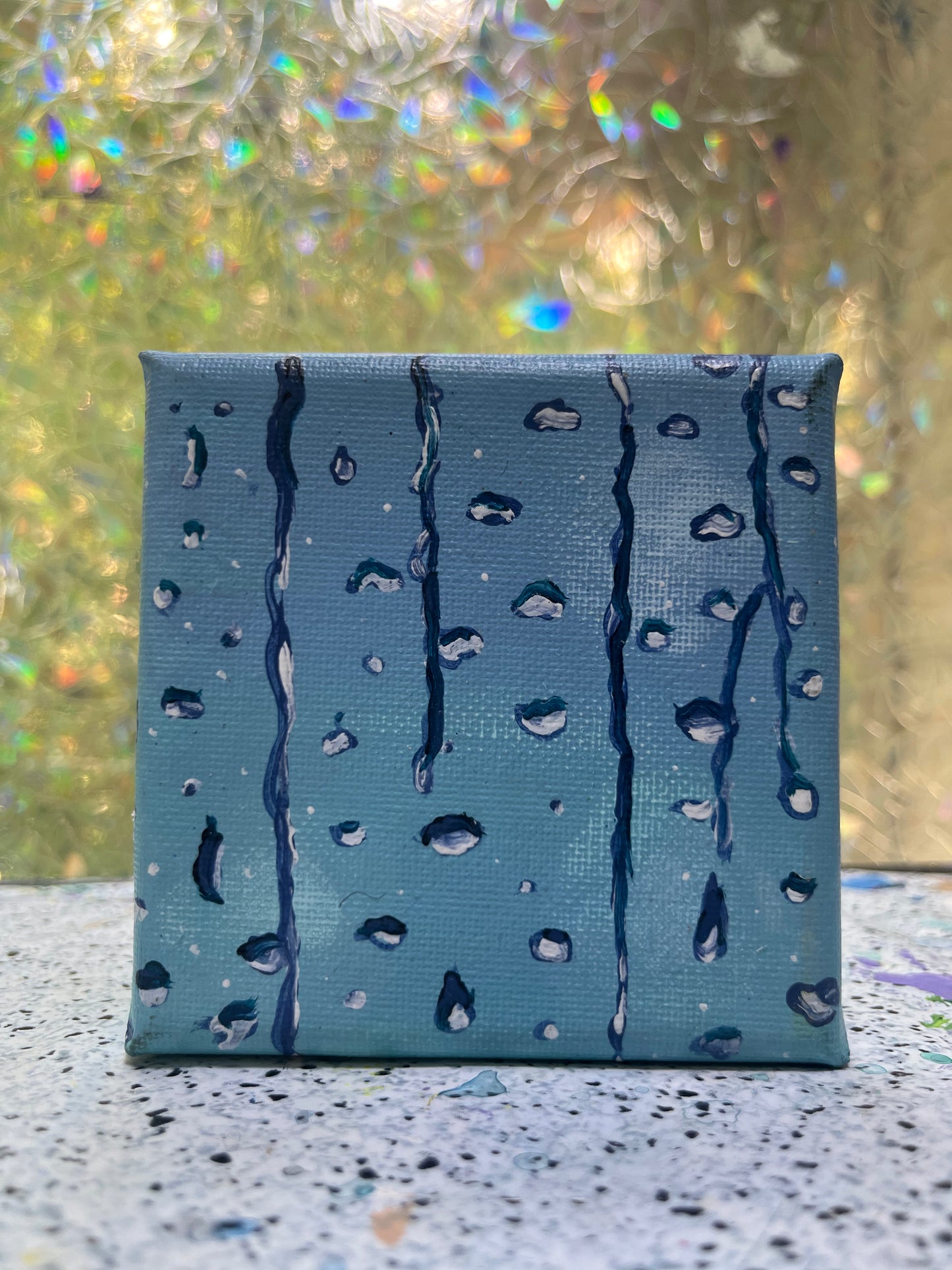Raindrops - mini canvas painting