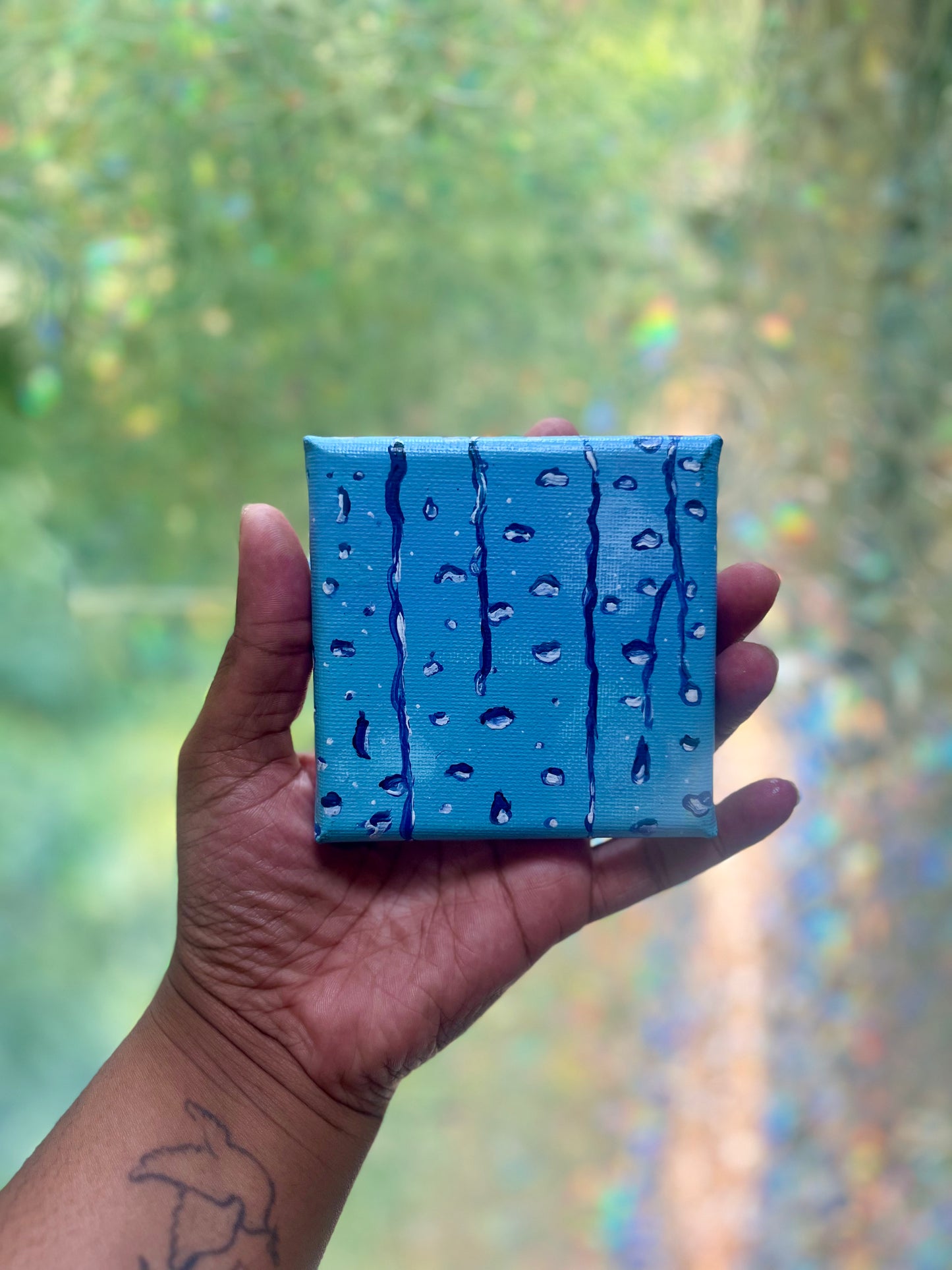 Raindrops - mini canvas painting