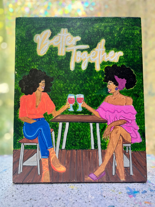 Better Together | Black women brunch canvas art