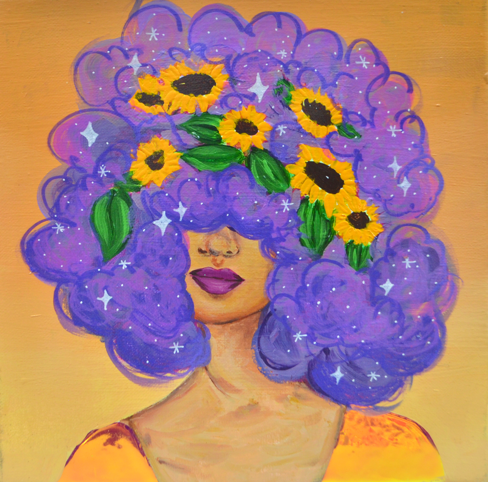 Free Spirit -Afro Canvas wall painting – Bri Simpson Art