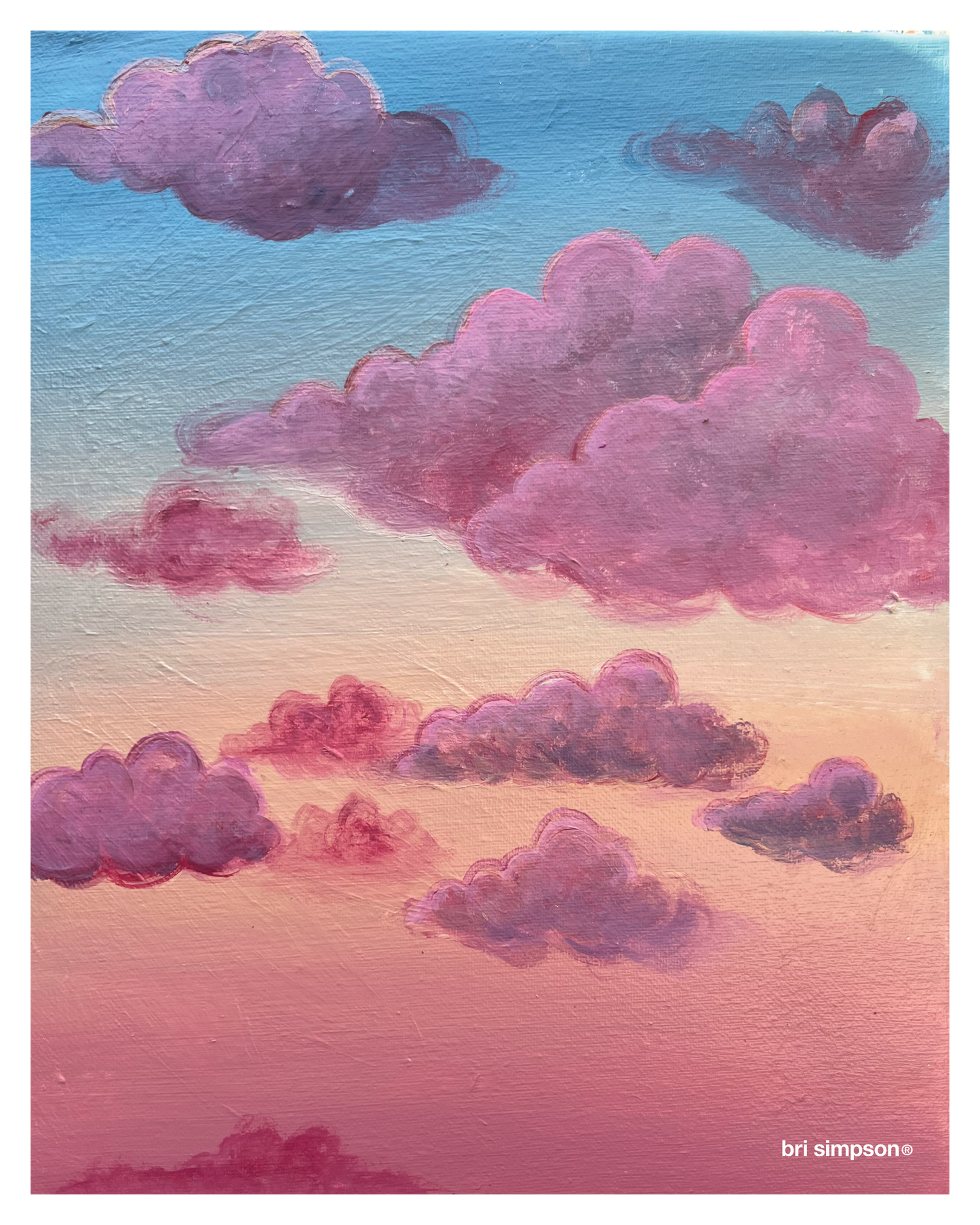 Cloud study at sunset - art print